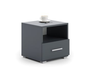 Table de chevet Emi grise - poignée aluminium