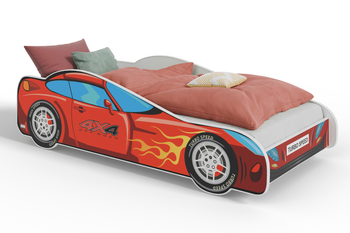 Lit pour enfant de la série AUTO 80x160 graphique matelas - TURBO 4x4