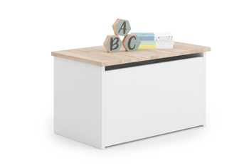 Coffre à jouets DARIA - Blanc / Chêne Sonoma