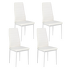 Ensemble de 4 chaises en similicuir – couleur Blanche