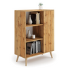 Commode FONDI armoire avec étagère, style scandinave, pieds en bois - Chêne Craft