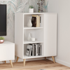 Commode FONDI armoire avec étagère, style scandinave, pieds en bois - Blanc