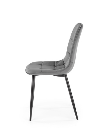 Ensemble de 4 chaises rembourrées en velours – couleur Gris cendré