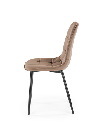 Ensemble de 4 chaises rembourrées en velours - couleur Beige