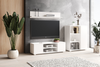 Meuble TV FOCUS 155 cm, pieds en plastique - Blanc