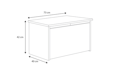 Coffre à jouets DARIA – Blanc, panneau graphite