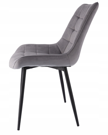 Chaise en velours gris