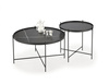 Ensemble de 2 tables JULITA – couleur Marbre Noir / Noir