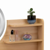 Coiffeuse scandinave avec miroir LED, noir/hêtre
