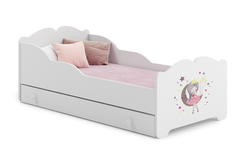 Lit simple pour enfant ANNA 70x140 avec tiroir - La Princesse Endormie