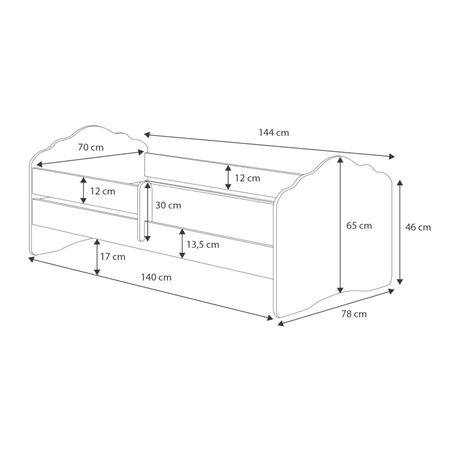 Lit enfant FALA 70x140 barrière - Blanc