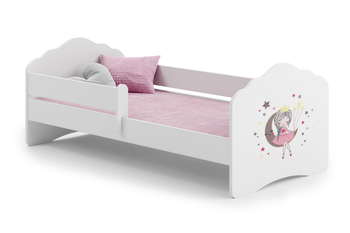 Lit enfant FALA 80x160 avec barrière et graphisme - Princesse Endormie