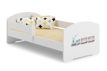 Lit enfant LUK 70x140 avec barrière graphique - Train