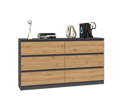 Commode MALMO M6 140cm Dąb artisan / antracyt
