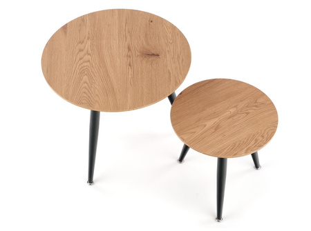 Ensemble de 2 tables basses ENTONA – couleur Chêne Doré