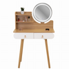 Coiffeuse scandinave blanche avec miroir LED