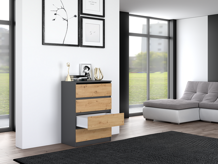 Commode  MALMO M4 Dąb artisan / antracyt