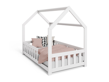 Lit cabane DUBI enfant 160x80 avec matelas - couleur Blanc