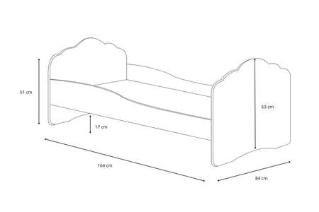 Lit simple FALA 160x80 - Blanc