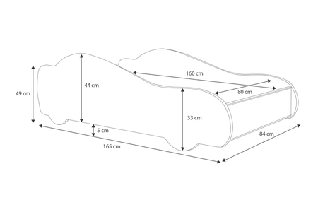 Lit pour enfant de la série AUTO 80x160 graphique matelas - BATCAR