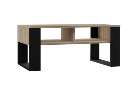 Table basse MODI deux étagères - Chêne Sonoma / Noir