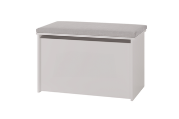 Coffre à jouets DARIA - Blanc, panneau gris