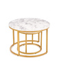Set of 2 PAOLA Coffee Tables - White Marble / Gold