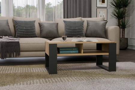 Table basse MODI deux étagères - Chêne Artisan / Anthracite