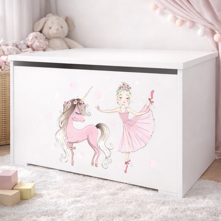 Coffre à jouets DARIA - La fille à la licorne