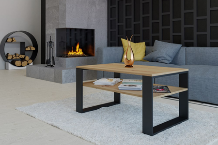 Table basse MODI - Chêne Artisan / Noir