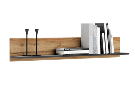 Étagère murale suspendue SHELF 100 cm - Chêne Craft / Noir
