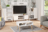 Table basse SANDI de style scandinave avec pieds en bois - Blanc