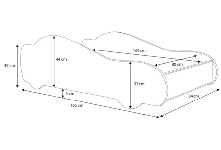 Lit pour enfant de la série AUTO 80x160 graphique matelas - TAXI