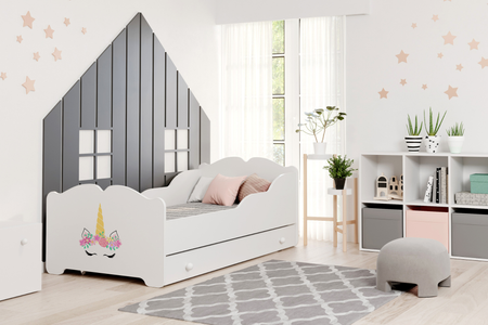 Lit simple ANNA 160x80 avec tiroir - Licorne
