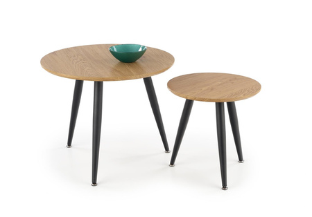 Ensemble de 2 tables basses ENTONA – couleur Chêne Doré
