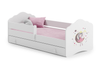 Lit enfant FALA 70x140 avec barrière, tiroir et graphisme - Princesse Endormie
