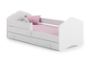 Lit enfant FALA 80x160 avec barrière, tiroir et matelas - Blanc