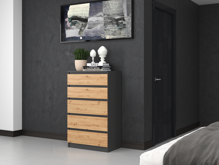 Commode MALMO M5 Dąb artisan / antracyt