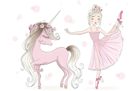 Lit enfant LUK 70x140 avec barrière graphique - Fillette avec une licorne