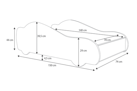 Lit voiture enfant 4x4 140x70 - matelas