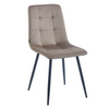 Chaise NEL capitonnée en velours matelassé - couleur Cappuccino, pieds Noirs