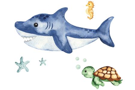 Lit enfant LUK 70x140 avec barrière graphique - Requin
