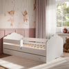 Lit enfant FALA 80x160 avec barrière et tiroir - Blanc