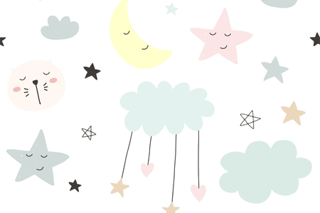 Lit enfant LUK 80x160 avec barrière graphique - Étoiles