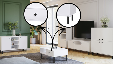 Commode Venus à deux portes, blanche
