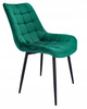 Chaise en velours vert