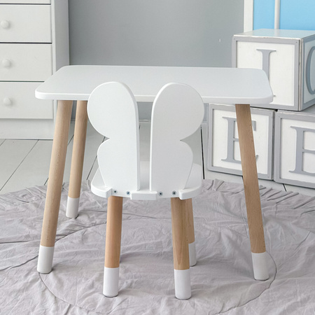 Table et chaise enfant Butterfly - blanc