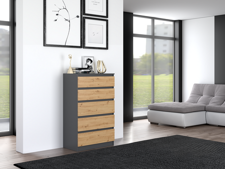 Commode MALMO M5 Dąb artisan / antracyt