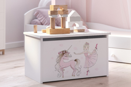 Coffre à jouets DARIA - La fille à la licorne