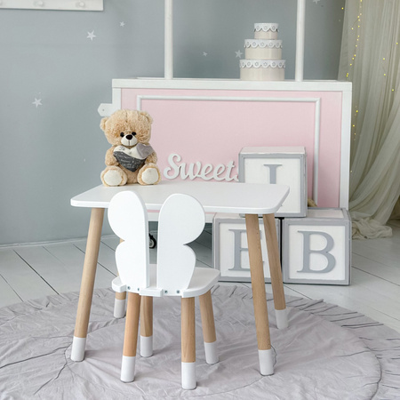 Table et chaise enfant Butterfly - blanc